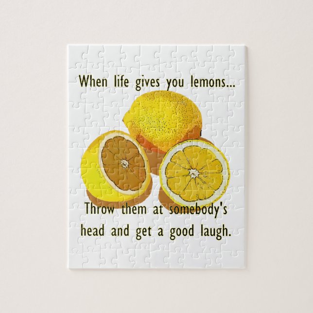 Life Lemons Dark Humour Funny Yellow Fruit Jigsaw Puzzle (Vertical)