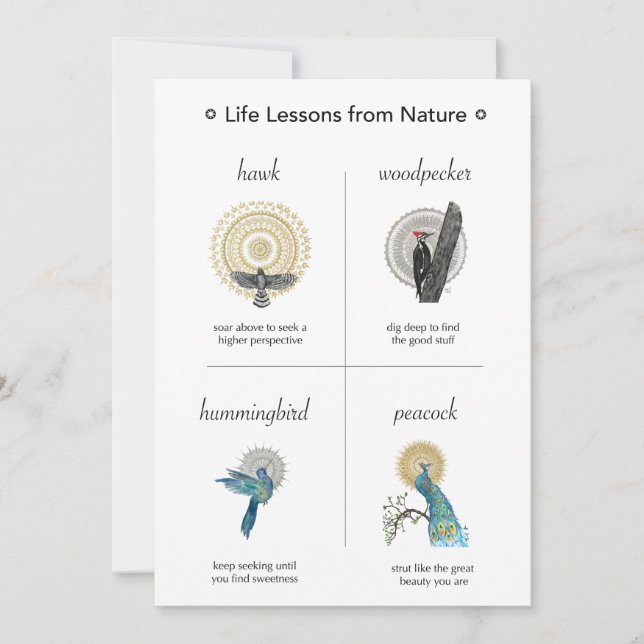 Life Lessons from Nature Large Flat Card (Front)