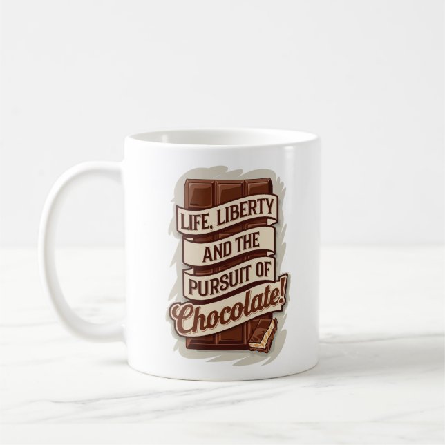 Life Liberty Chocolate Mug (Left)