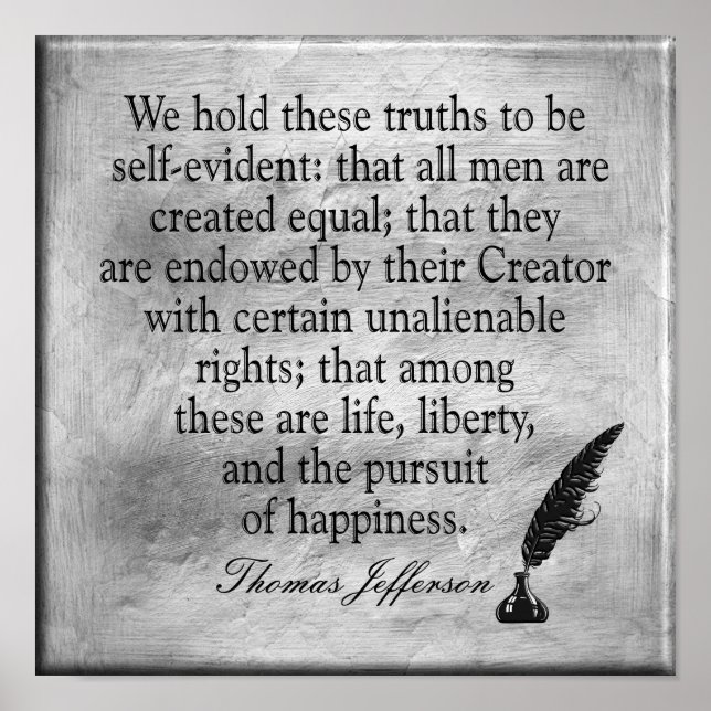 Life Liberty Happiness -- Jefferson quote - print (Front)