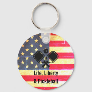 Life Liberty & Pickleball Patriotic Keychain
