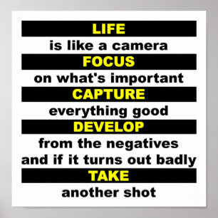 Life Like a Camera Funny Poster