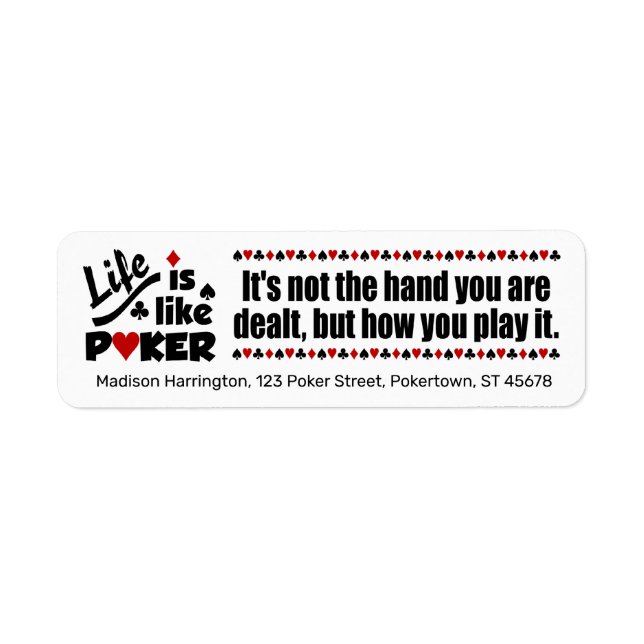 Life Like Poker Return Address Label (Front)