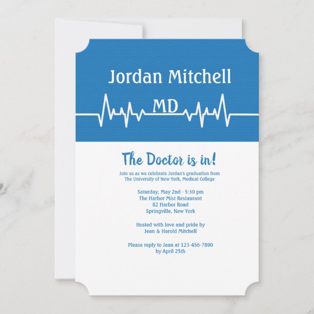 Life Line Medical Graduation Invitation (Front)