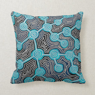 Life Lines Aboriginal style abstract pattern Cushion