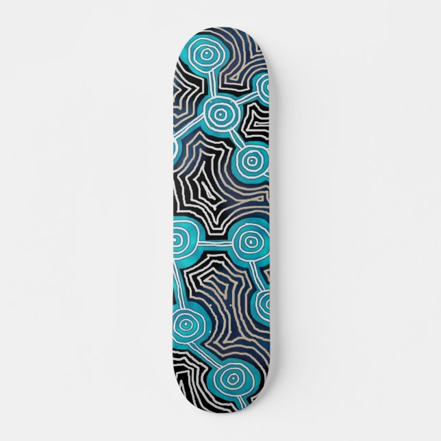 Life Lines Aboriginal style abstract pattern Skateboard (Front)