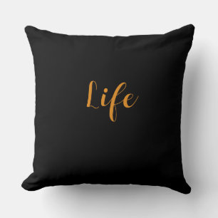 Life Logo Black Cushion