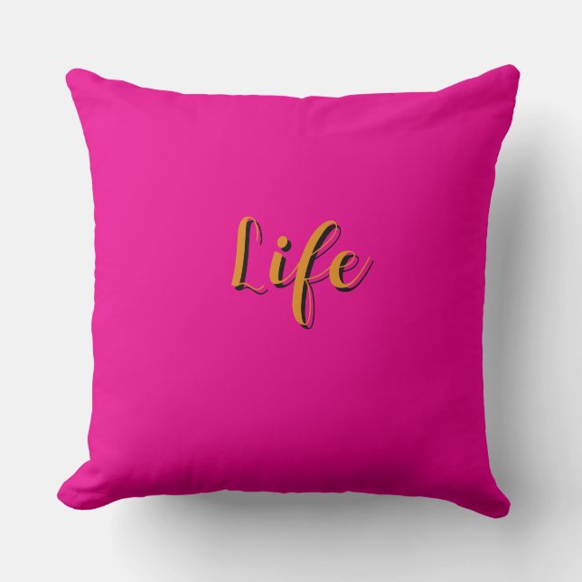  Life Logo Hot Pink    Cushion (Front)