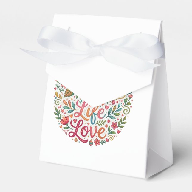 ​"Life & Love" Premium Gift Bag – Beautiful Favour Box (Front Side)