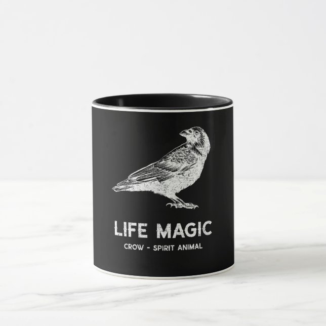 Life magic crow spirit animal mug (Center)