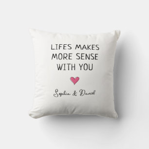Life Makes More Sense With You Personalised Couple Cushion