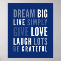 LIFE MANTRA positive modern typography dark blue