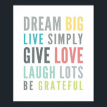 LIFE MANTRA QUOTE positive typography pastel colou Poster<br><div class="desc">by kat massard >>> www.simplysweetpaperie.com <<< Dress the walls in your living room or office with this positive affirmation text. Looks absolutely FABULOUS in a frame! Setup as a template it is easy to customise with your own text - make it yours!Simply hit the "Customise it" button and add/change the...</div>