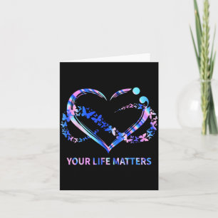 Life Matters Awareness Butterflies Heart Design Card