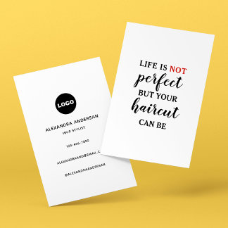 Life Not Perfect Haircut Hair Stylist Business Card