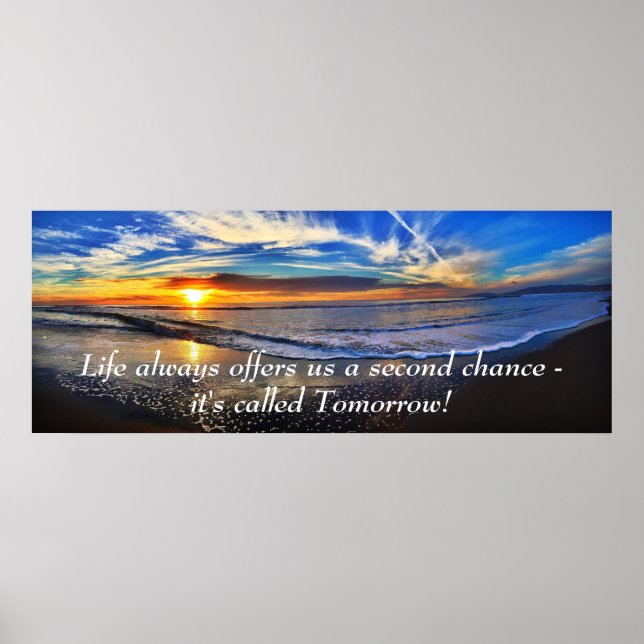 Life Ocean Sunrise Inspirational Motivation Quote Poster (Front)
