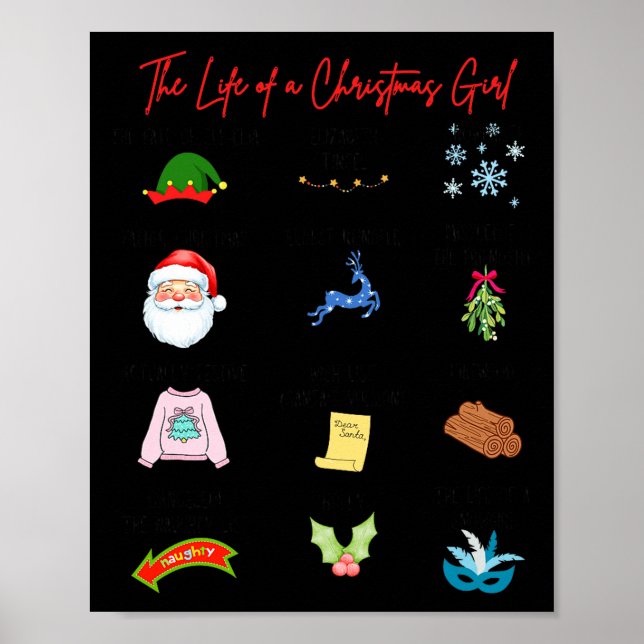 Life Of A Christmas Girl Era Nk Bow Preppy Coquett Poster (Front)
