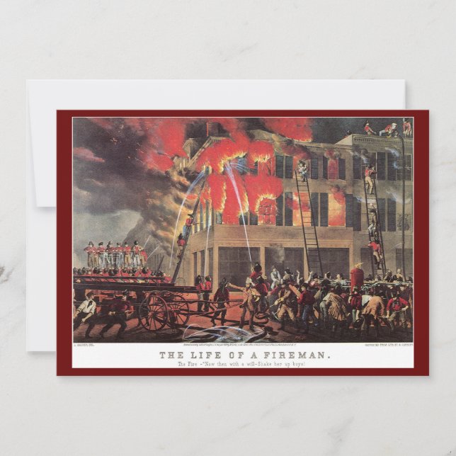 Life of a Fireman, Vintage Business Firemen Fire (Front)