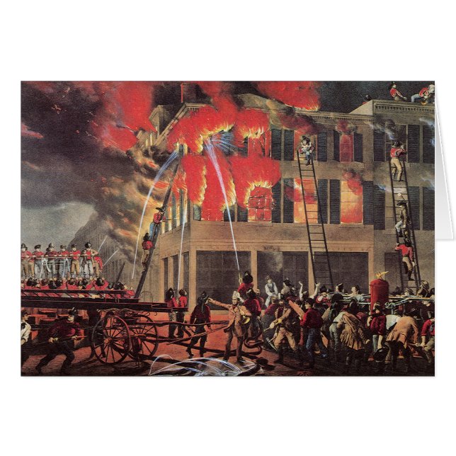 Life of a Fireman, Vintage Firemen Fighting a Fire (Front Horizontal)