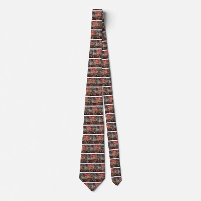Life of a Fireman, Vintage Firemen Fighting a Fire Tie (Front)