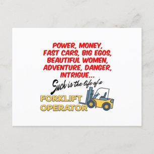 Life of a Forklift Operator Holiday Postcard