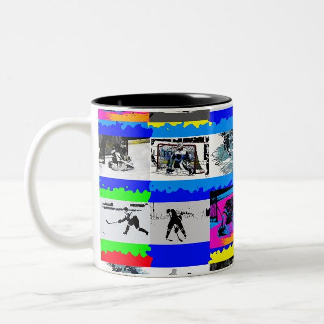 Life of a Hockey Player - Ice Hockey Two-Tone Coffee Mug (Left)