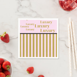 Life of Luxury Pink and Gold Napkin