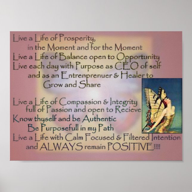 Life of Purpose Mantra Poster (Front)