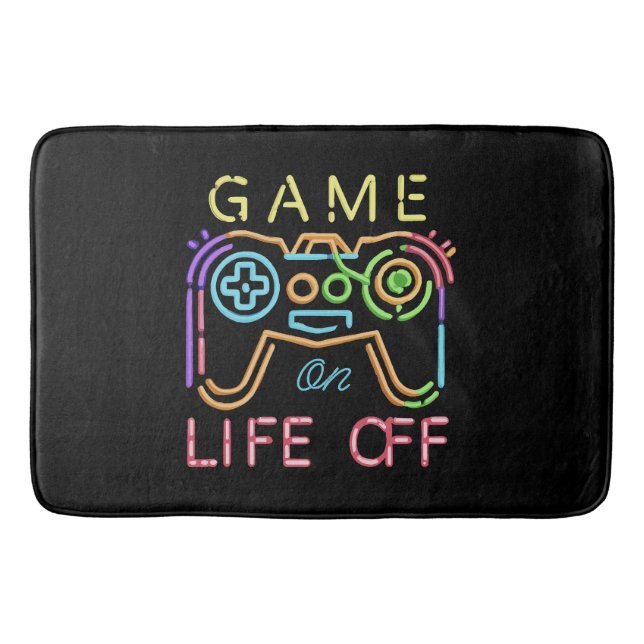 Life off Neon Strips Bath Mat (Front)
