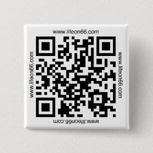 Life On 66 Button(QR code) 15 Cm Square Badge