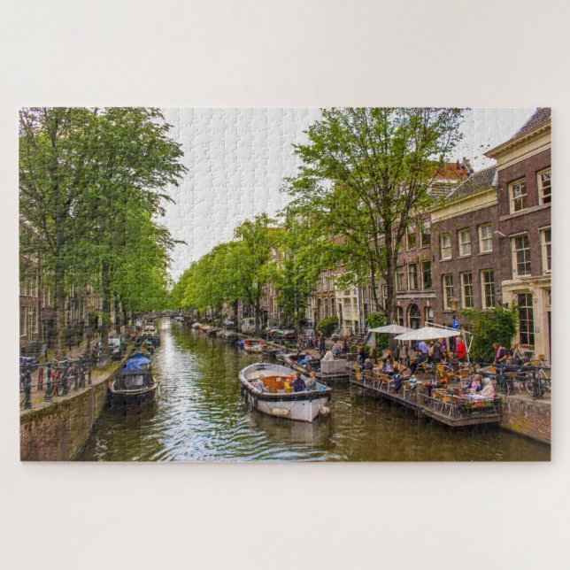 Life on Amsterdam canal, Netherland Jigsaw Puzzle (Horizontal)