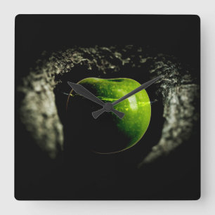 life on the apple square wall clock