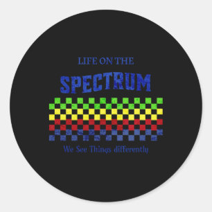 Life On The Spectrum We See Things Differently Aut Classic Round Sticker
