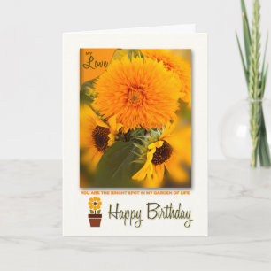 Life Partner Birthday Golden Daisies Bouquet Card