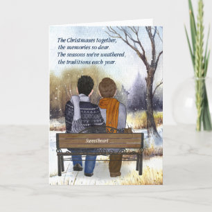 Life Partner Christmas Two Men Gay Couple Winter Holiday Card