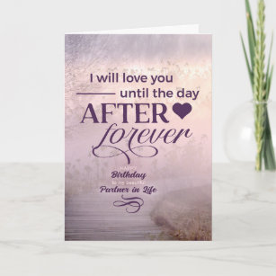 Life Partner Romantic Birthday Purple Foggy Path Card
