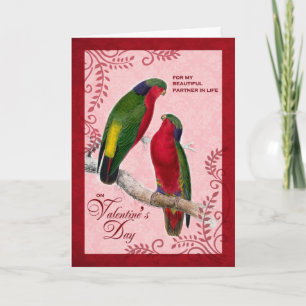 Life Partner Valentine's Day Love Birds Holiday Card