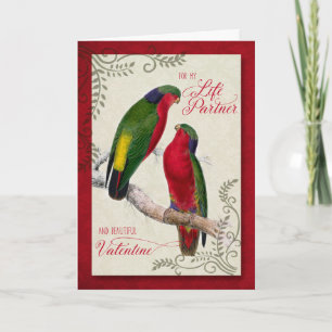 Life Partner Valentine's Day Love Birds Holiday Card