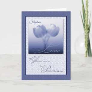Life Partner Wedding Anniversary Blue Tulips Card