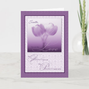 Life Partner Wedding Anniversary Purple Tulips Card