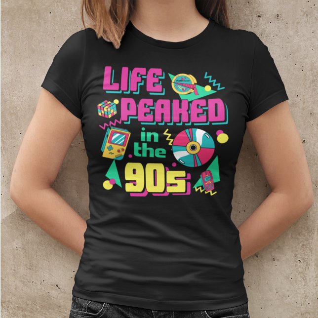 Life Peaked in the 90s Pink Retro T-Shirt (Creator Uploaded)