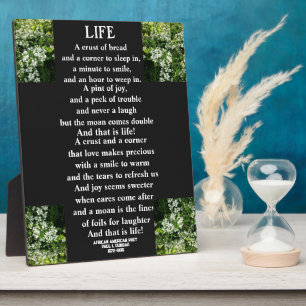LIFE poem Plaque