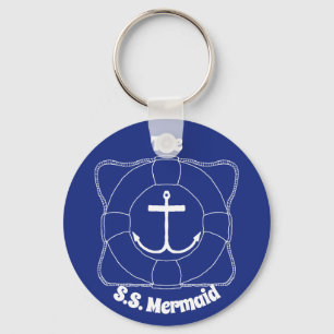 Life Preserver and Anchor Key Chain (Lite Print)