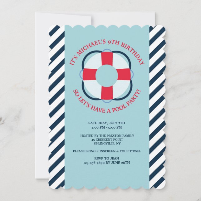 Life Preserver Invitation (Front)