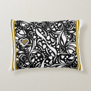 Life Quote Black Accent Pillow - Adiela Akoo