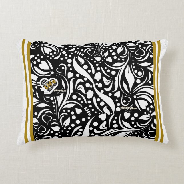 Life Quote Black Accent Pillow - Adiela Akoo (Front)