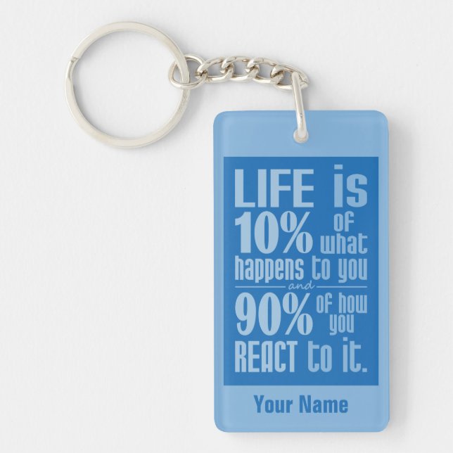 LIFE QUOTE custom monogram key chain (Front)