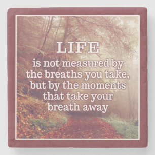 Life Quote stone coasters