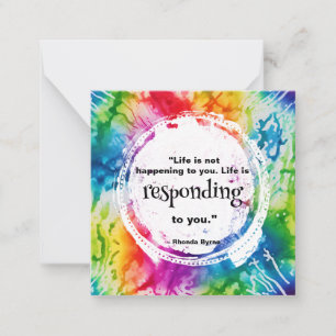 *~  LIFE Quote Tie Dye Inspire  AP62  Note Card