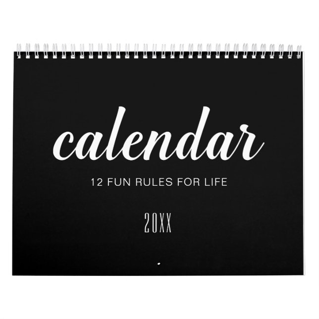 Life Quotes Black White Minimalist Calendar (Cover)